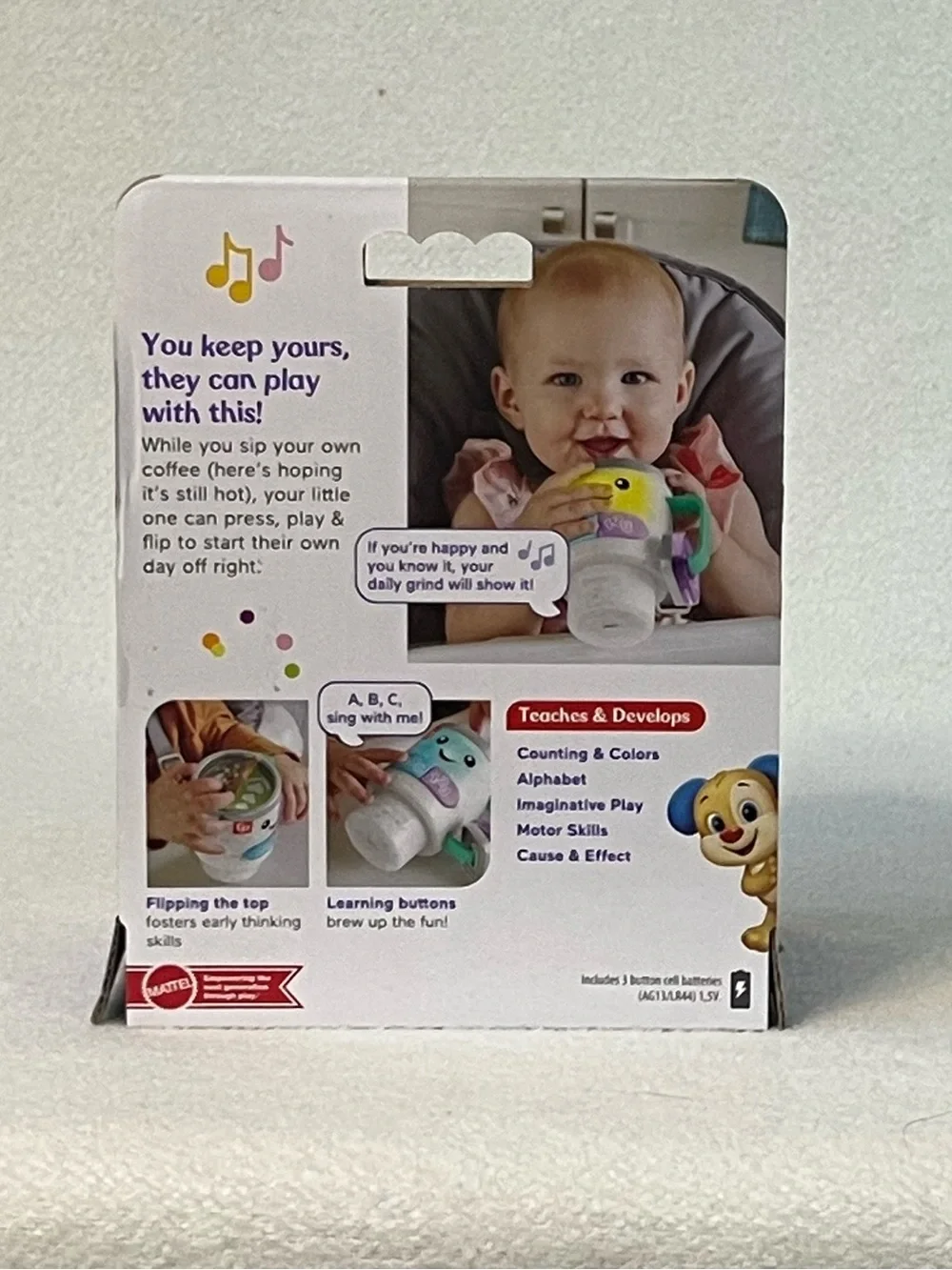 Fisher-Price Laugh & Learn Coffee Mugs 3-Pack Bundle Pink Gray Camo Toddler NEW